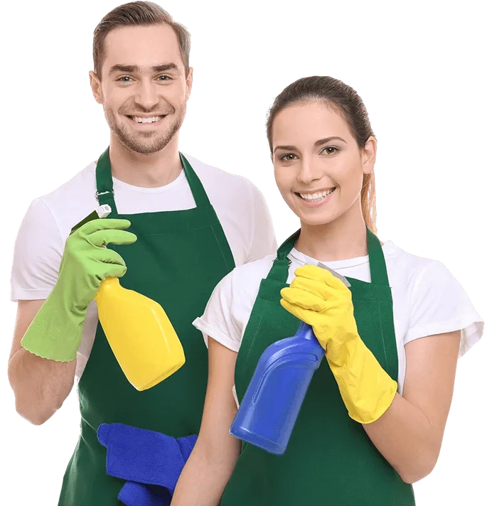 Twee professionele schoonmakers